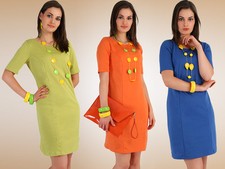 Para mujer Clásico Vestido de Maternidad Túnica Mangas Cortas Elastizado Tallas 8 -18 PA02