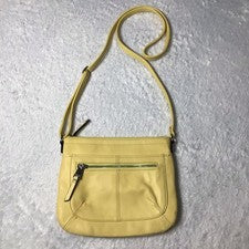 Bolso Bandolera Mujer Tignanello Amarillo Mostaza Beige Interior