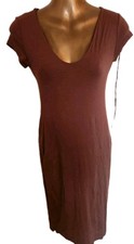 Nuevo con etiquetas Vestido Para Mujer See You Monday Informal Marrón Midi Manga Corta Mediano Tendencia Y2K