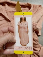 Vestido Camisa Teddi Rosa Cinturón Mujer Pequeño Terracota Tencel Verano Primavera