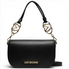 Moda Love Moschino Bolso de Hombro Logo Perla Mujer Negro en Eco-piel