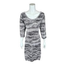 Vestido Truth + Style Para Mujer Pequeño Estampado Tejido Dobladillo Burbuja Punto Abstracto Talla PM
