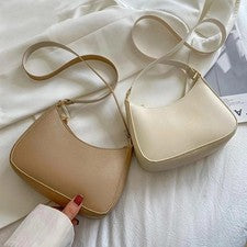 Nuevo Para mujeres Moda Bolsos de Mano Retro Color Sólido Cuero PU Bolso de Hombro axila