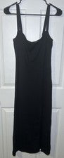 Ten By Babaton Mujer Correa Delgada Bodycon Midi Con Abertura Negro Talla 10 Nuevo Sin Etiquetas
