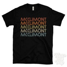 CAMISETA MCCLIMONT ESTILO RETRO REPETIDO Hombre y Mujer Novedad Genial Nombre Regalo