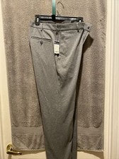 Pantalones Cremieux Para Hombres Nuevos $95 SOHO Frente Plano Pantalones 30x30 Nuevos con Etiquetas Gris Brezo