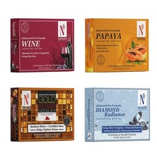 Kit Facial NutriGlow Pack de 4 Vino Papaya Diamante Oro Kesar 60g Piel Brillante