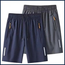 Pantalones Cortos Para Hombre Talla Grande Verano Seda Hielo Frescos Moda Hombre Delgados Sueltos