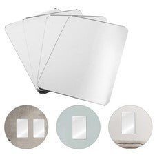 Hojas de pared autoadhesivas de azulejos de espejo de acrílico para decoración de paredes del hogar de 4 piezas