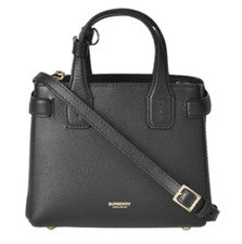 Nuevo bolso de hombro Burberry Baby Banner de cuero negro para mujer 80670501