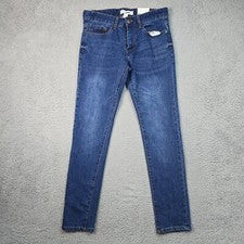 Pantalones de mezclilla de moda Nova para hombre AZUL 29W x 29 pulgadas DENIM FLACOS TAPPERED HIPSTER GRUNGE NUEVOS