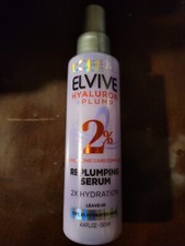 Suero para cabello Loreal Elvive Hyaluron + Plumping Replumping Moisture 4,4 oz 2 % hialurónico