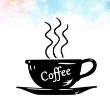 Pegatinas decorativas de pared para sala de estar taza de café calcomanías decorativas hogar