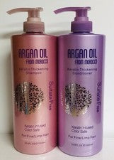 RX 7 ~ Champú y acondicionador espesante de queratina con aceite de argán 33,8 fl oz cada uno