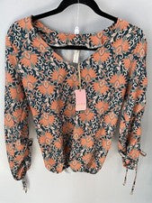 Hermosa Blusa Camiseta Mujer Manga Larga, Informal Suelta, Patrón Floral