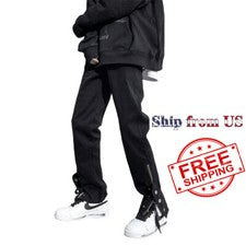 Pantalones de mezclilla sueltos de hip hop de moda para hombre Pantalones de mezclilla con cremallera al tobillo Pantalo