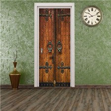 2 Piezas Pegatinas Creativas 3D para Puerta Marrón PVC Impermeable Extraíbles Decoración del Hogar