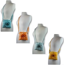 Bandolera pequeña para mujer con diseño rosa brillante bolsillos con cremallera correa ajustable