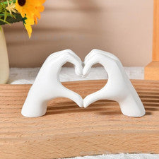Escultura de Manos de Corazón, Blanco Manos Pequeñas Amor Adornos para Estante Decoración Hogar...