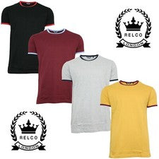 Camiseta Relco Para Hombre Clásica Ringer Años 70 Vintage Retro Northern Soul Mod