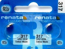 BATERÍAS RELOJ RENATA SR516SW 317 (2 Piezas) SR516W Nuevo Vendedor Autorizado