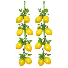 Accesorios Limón Artificial Modelo Habitación 2 Cuerdas 52CM Decoración Pared Hogar Adornos
