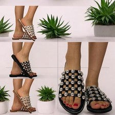 MUJER VERANO TACHONADO SLIP ON SLIDERS