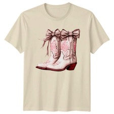 Botas de vaquero florales Moda Hombre Camiseta Mujer Camiseta Gráfico Unisex Top
