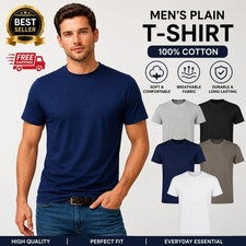 Paquete de 1,3,5 camisetas lisas para hombre 100 % algodón de alta calidad camiseta lisa de verano Reino Unido