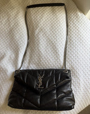 Bolso de hombro Saint Laurent negro acolchado pequeño cadena con bolsa antipolvo