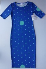 Nuevo con etiquetas Vestido para mujer Lularoe Julia diseño de lunares azules-verdes talla XXS