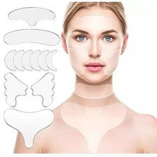 11 piezas parches de silicona reutilizables herramientas de cuidado facial almohadillas de silicona antiarrugas