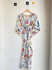 Caftán de algodón indio, caftán corona blanca, ropa de moda para mujer caftán EE. UU.