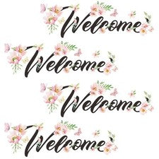 4 piezas calcomanías de bienvenida para paredes pegatinas sala decoración hogar flores