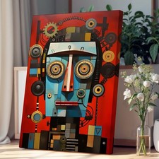 Robot Constructivismo Arte Lienzo Arte de Pared Impresión Decoración del Hogar Listo para Colgar