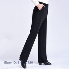 Hombres Modernos Pantalones de Baile Latino Sólidos Rectos Pantalones de Práctica Baile Salón