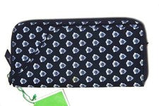 NUEVO Grande VERA BRADLEY Nantucket Azul Marino Cremallera Alrededor Organizador de Viaje Cartera