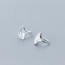 Pendientes mujer pequeños hoja ginkgo plata de ley 925