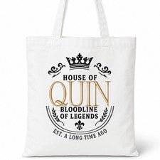 Bolso de Mano de Algodón Casa de Apellido QUIN Idea de Regalo