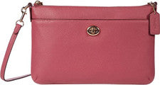 Bolso Bandolera Coach Para Mujer Polly Rouge Cuero Guijarro Cremallera Superior (C3376) - Nuevo con Etiquetas