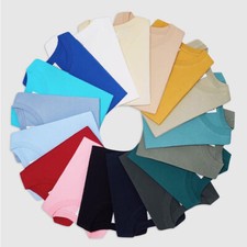 300 g 100 % algodón para hombre camisetas de manga corta clásicas camisetas básicas sólidas