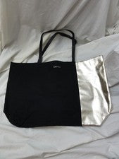 BOLSO TOTE MUJER CALVIN KLEIN DORADO NEGRO NUEVO