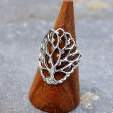 Anillo de plata esterlina 925 árbol de la vida joyería pequeñas gemas reales liso puro 925