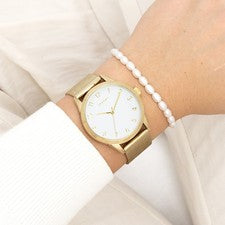 Oozoo Reloj De Pulsera Para Dama Timepieces Analógico De Metal Dorado UOC11322