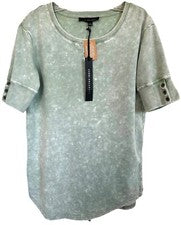 Blusa Top Jane & Delancey Para Mujer Prenda Tinte Manga Corta Talla S Salvia