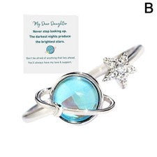 Anillo Giratorio Estrella y Luna para Aliviar Estrés y Ansiedad Mujer Joyería Regalo Nuevo