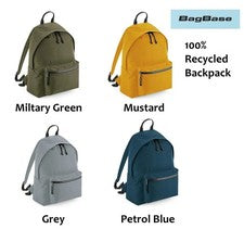 BagBase Mochila 100% Reciclado Bolsa Base BG285, Regreso a la Escuela Cabina de Viaje NUEVO