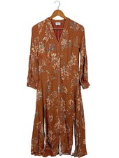 Vestido blusa OH APRIL estampado floral viscosa hasta el tobillo marrón talla 36