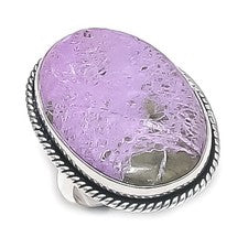 Anillo de joyería de plata de ley 925 con piedras preciosas de purita talla 7 regalo para ella L143