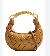 JW PEI Orla Bolso Bandolera Mujer Tejido Dorado Asa Superior + Bolsa Antipolvo MARRÓN